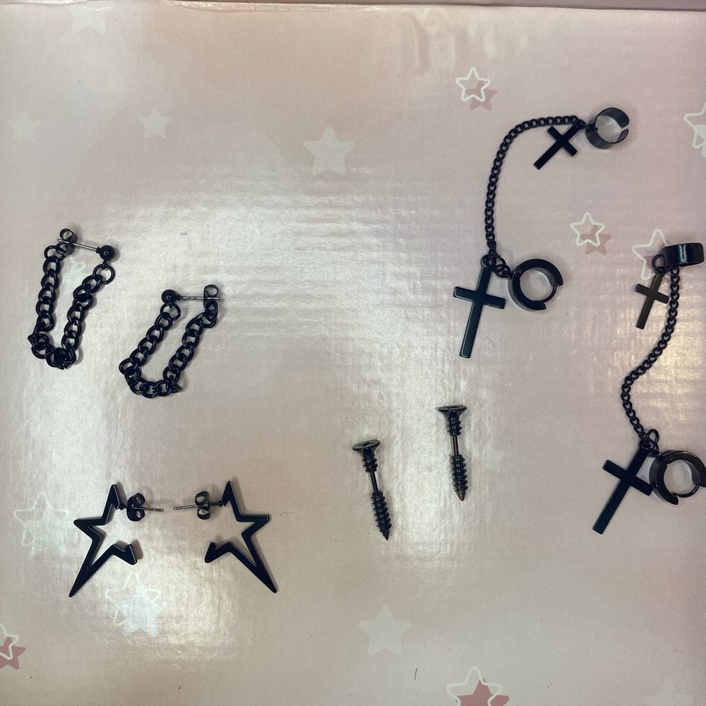 Black Rocker Earrings Assorted types